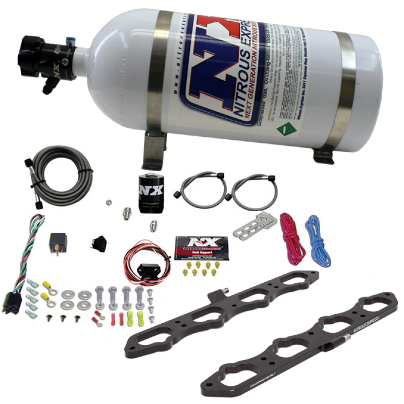 Ford Mustang Nitrous System - Nitrous Express - Dry Direct Port Plate System w/10lb Bottle - Black - `18-`27
